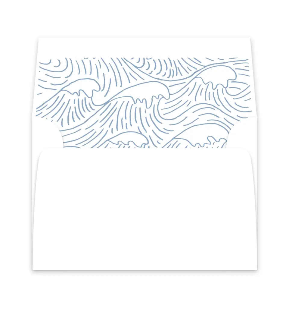 This is a  6" x 5.812" Envelope Liners (ELP) called Wave of Love printed in full color
