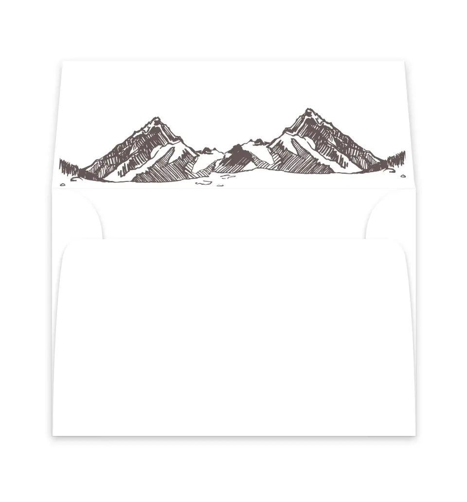 This is a  6" x 5.812" Envelope Liners (ELP) called Mountain Bliss printed in full color