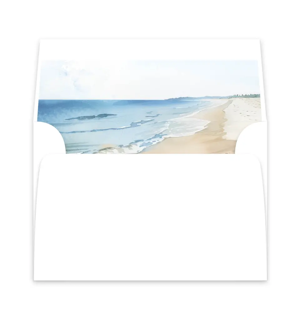 This is a  6" x 5.812" Envelope Liners (ELP) called Seaside Serenade printed in full color