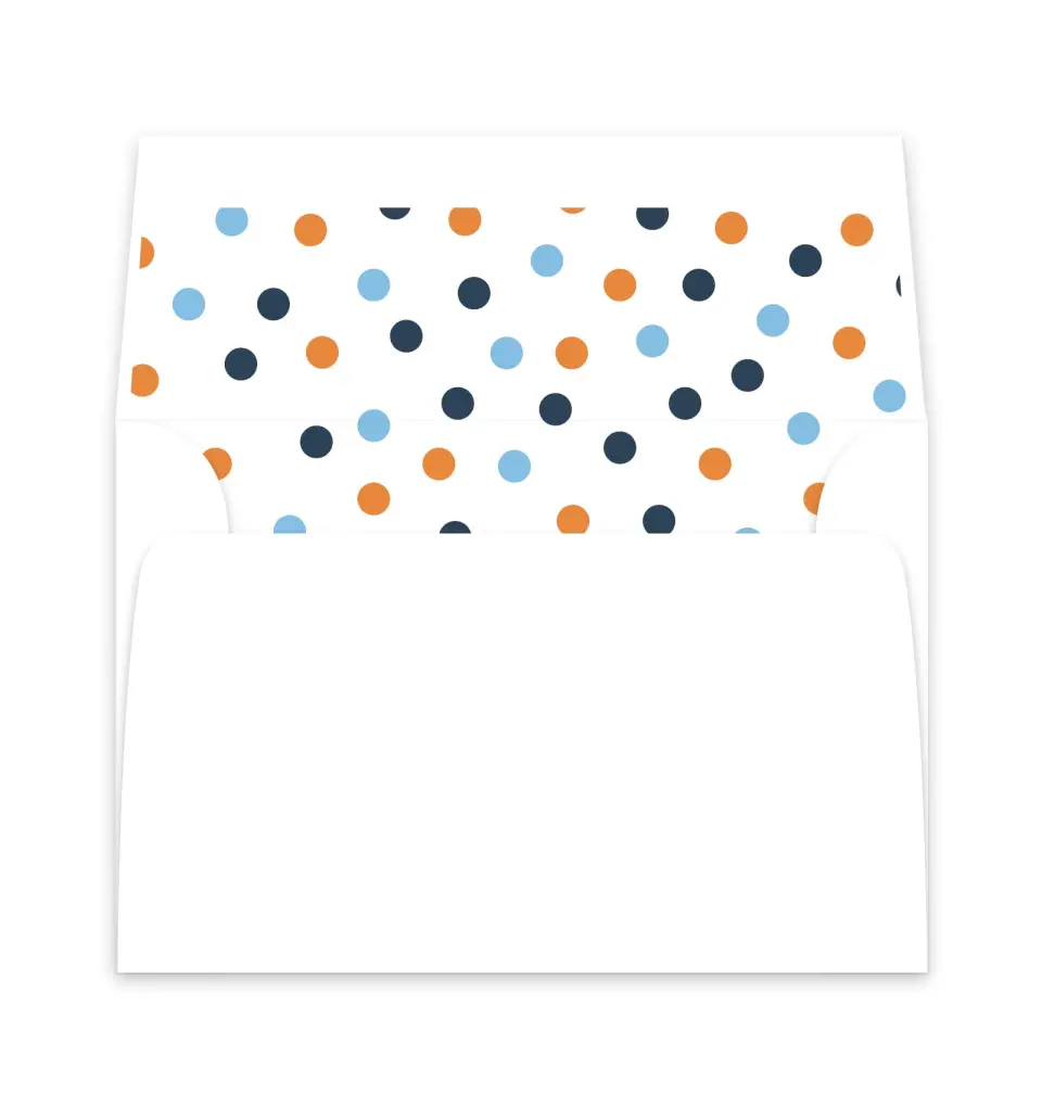 This is a  6" x 5.812" Envelope Liners (ELP) called Polka Dot Grad printed in full color