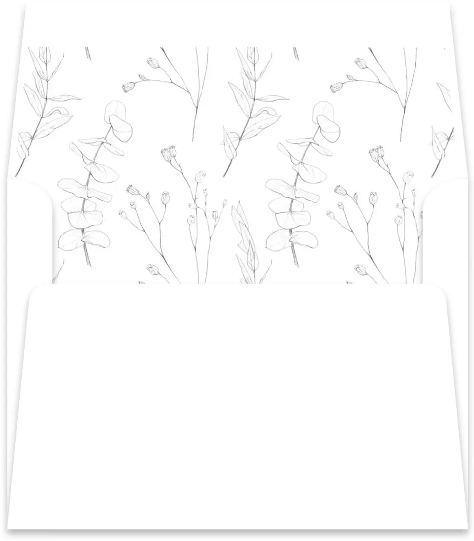 This is a  5½" x 5.9251" Envelope Liners (ELR) called Scripted Romance printed in full color