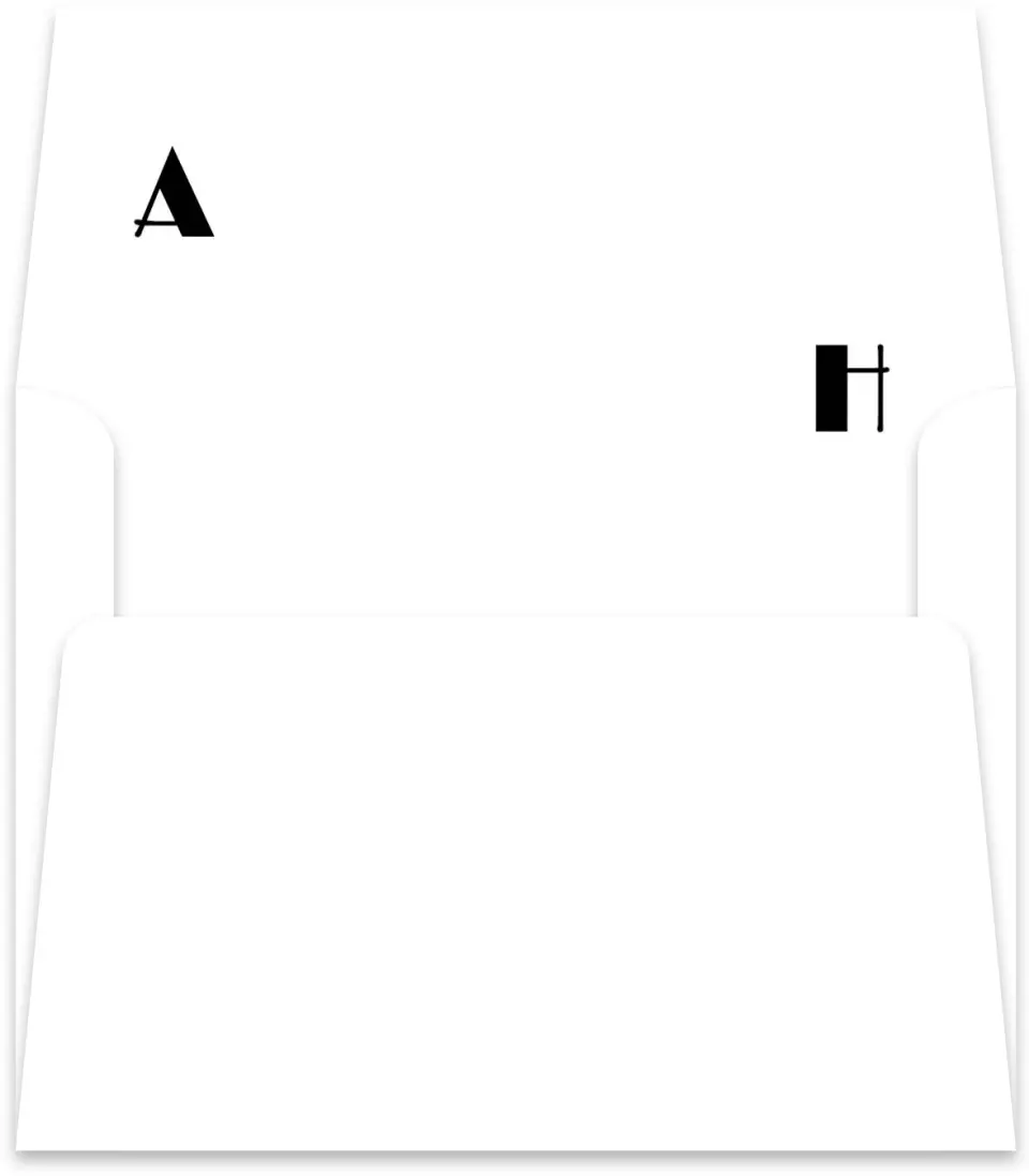 This is a  5½" x 5.9251" Envelope Liners (ELR) called Modern Initial printed in full color