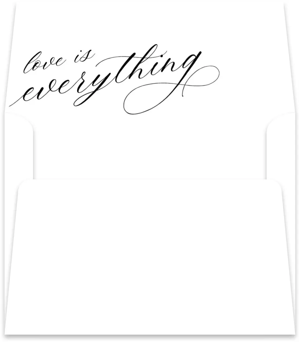 This is a  5½" x 5.9251" Envelope Liners (ELR) called Love is Everything printed in full color