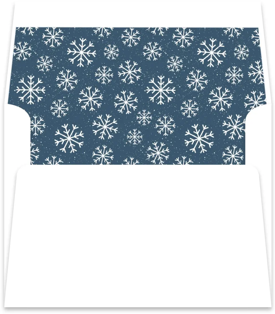This is a Envelope Liners for 4.375 x 5.75 Card Envelope Liner called Mini Snowflakes printed in full color