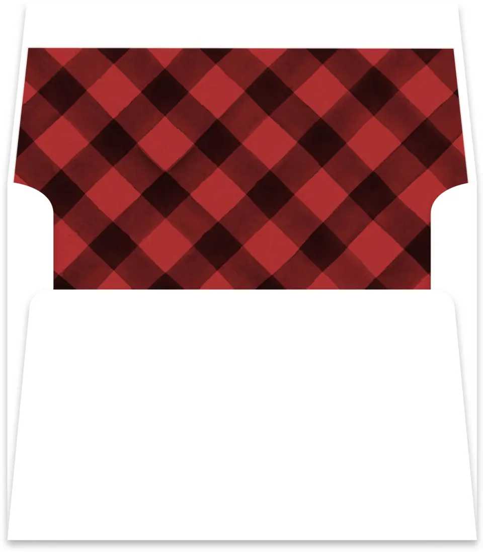 This is a Envelope Liners for 4.375 x 5.75 Card Envelope Liner called North Pole Plaid printed in full color