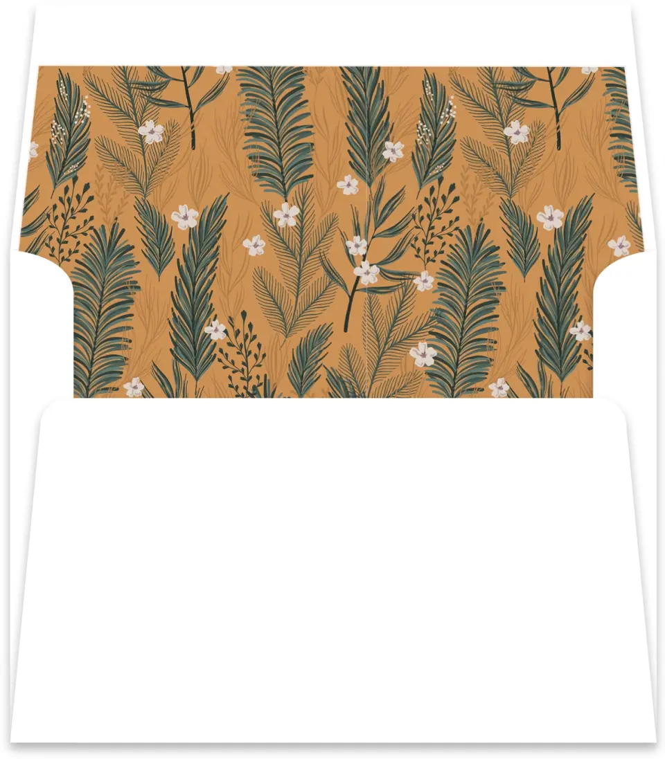 This is a Envelope Liners for 4.375 x 5.75 Card Envelope Liner called Greenery Pattern printed in full color