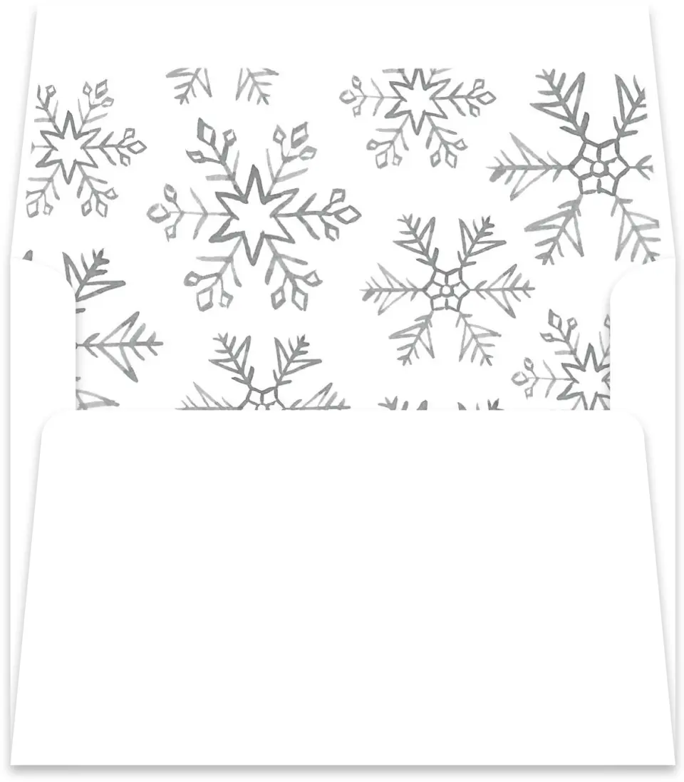 This is a Envelope Liners for 4.375 x 5.75 Card Envelope Liner called Snowflakes printed in full color