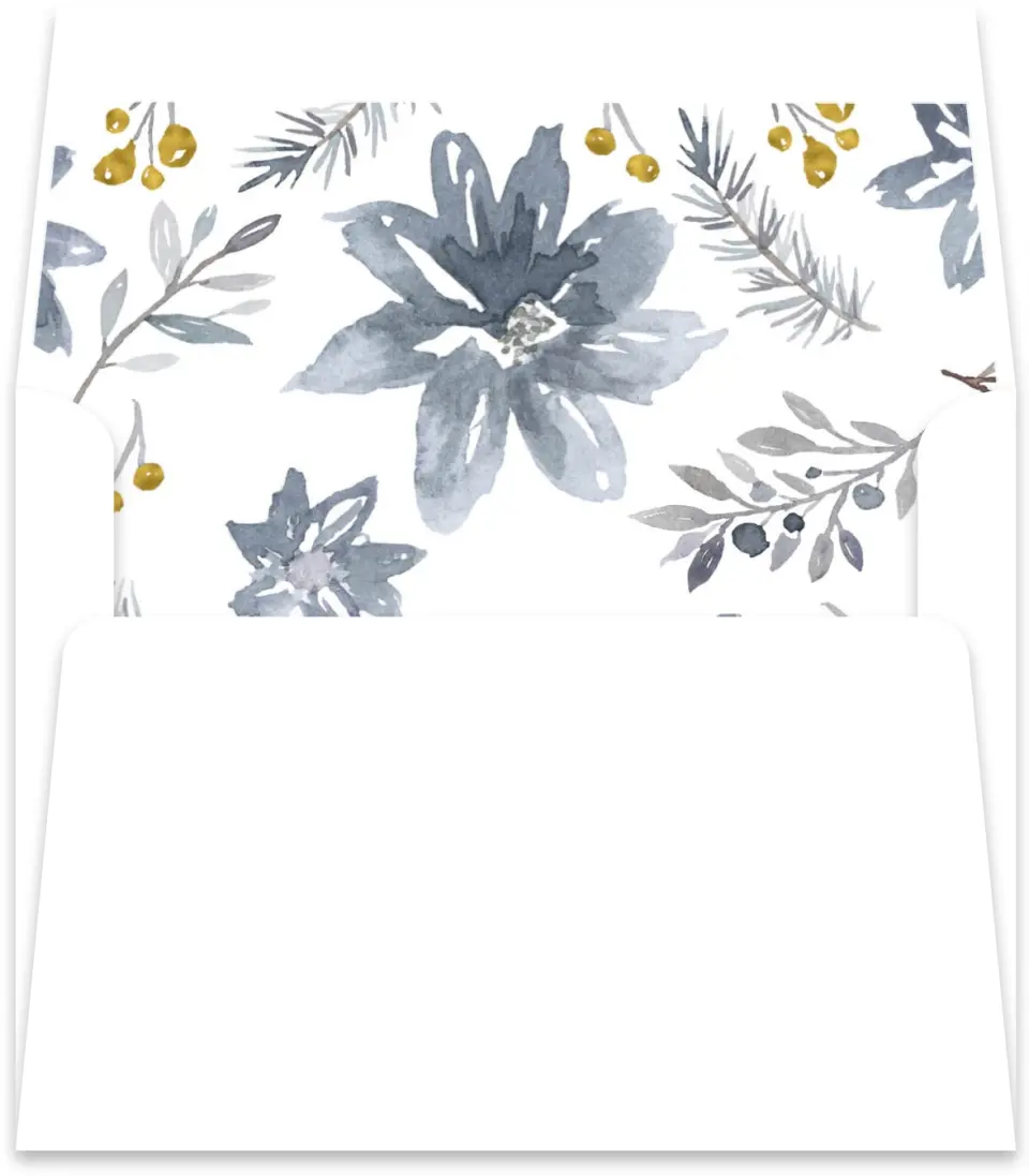 This is a Envelope Liners for 4.375 x 5.75 Card Envelope Liner called Winter Floral printed in full color