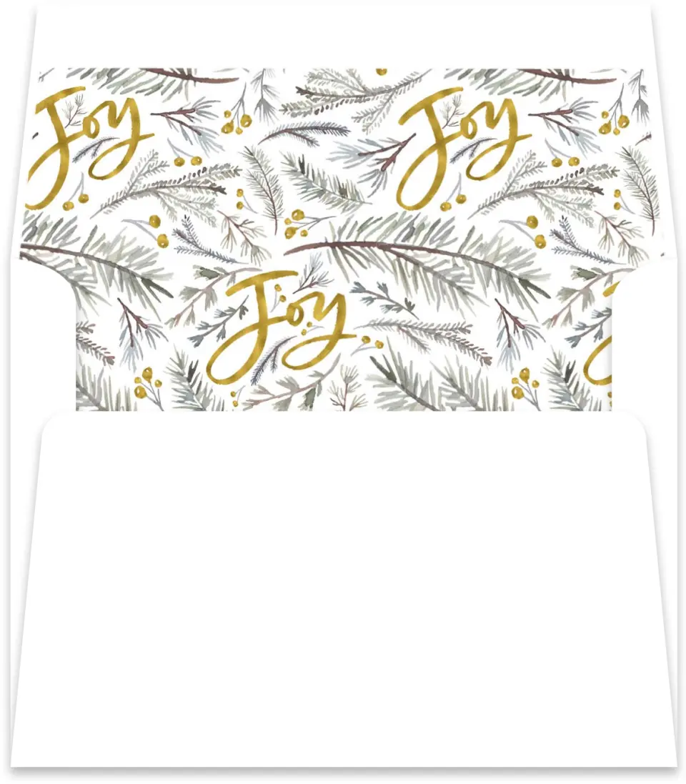 This is a Envelope Liners for 4.375 x 5.75 Card Envelope Liner called Joy printed in full color