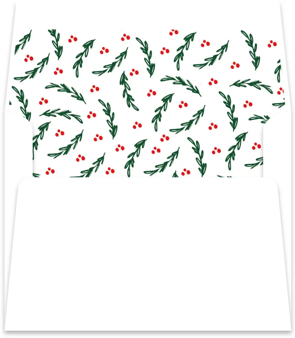 This is a Envelope Liners for 4.375 x 5.75 Card Envelope Liner called Winter Greenery printed in full color