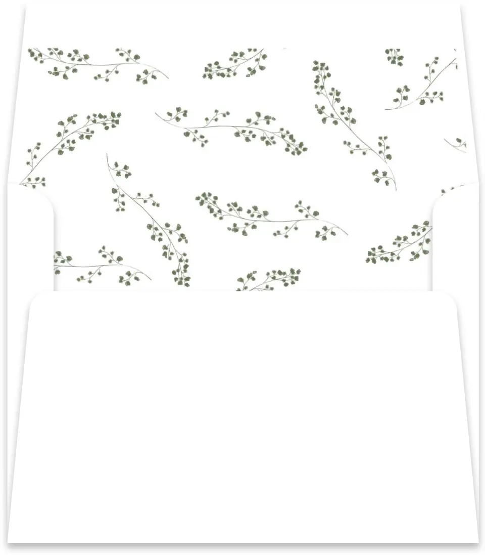 This is a  5½" x 5.9251" Envelope Liners (ELR) called Fresh Tendrils printed in full color