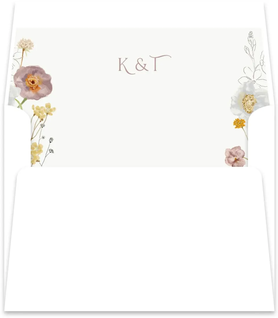 This is a  5½" x 5.9251" Envelope Liners (ELR) called Enchanting Wildflowers printed in full color