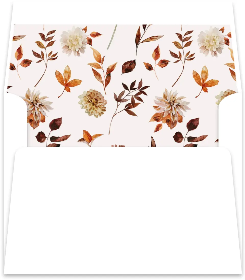This is a  5½" x 5.9251" Envelope Liners (ELR) called Autumn Florals printed in full color