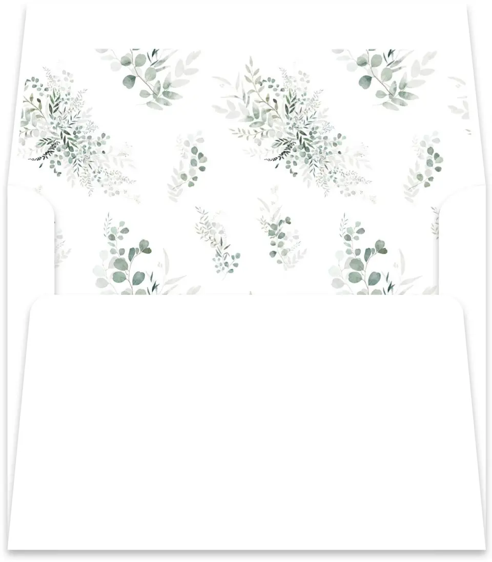 This is a  5½" x 5.9251" Envelope Liners (ELR) called Elegant Greenery printed in full color