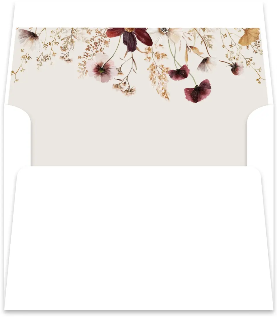 This is a  5½" x 5.9251" Envelope Liners (ELR) called Autumn Wildflower printed in full color