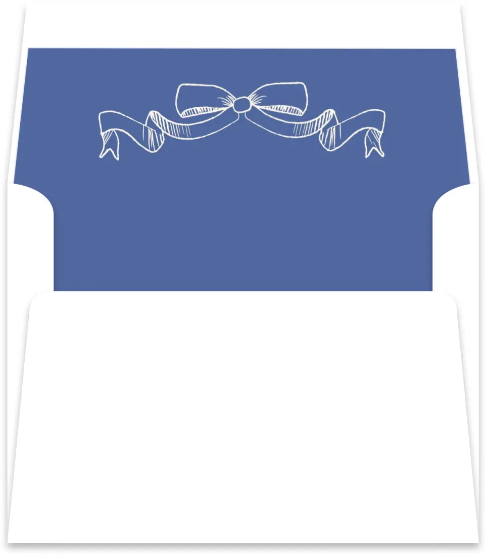 This is a  5½" x 5.9251" Envelope Liners (ELR) called Sketched Bow printed in full color