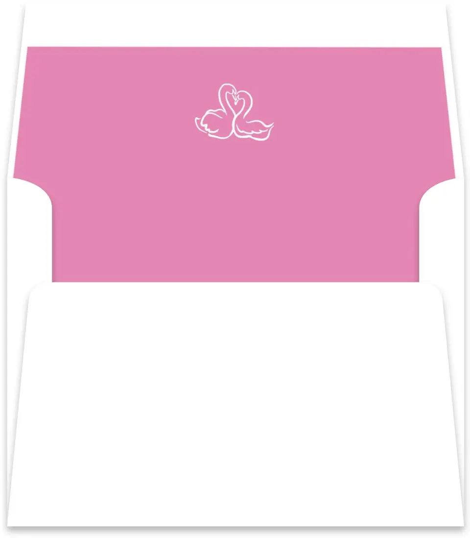 This is a  5½" x 5.9251" Envelope Liners (ELR) called Swan Love printed in full color