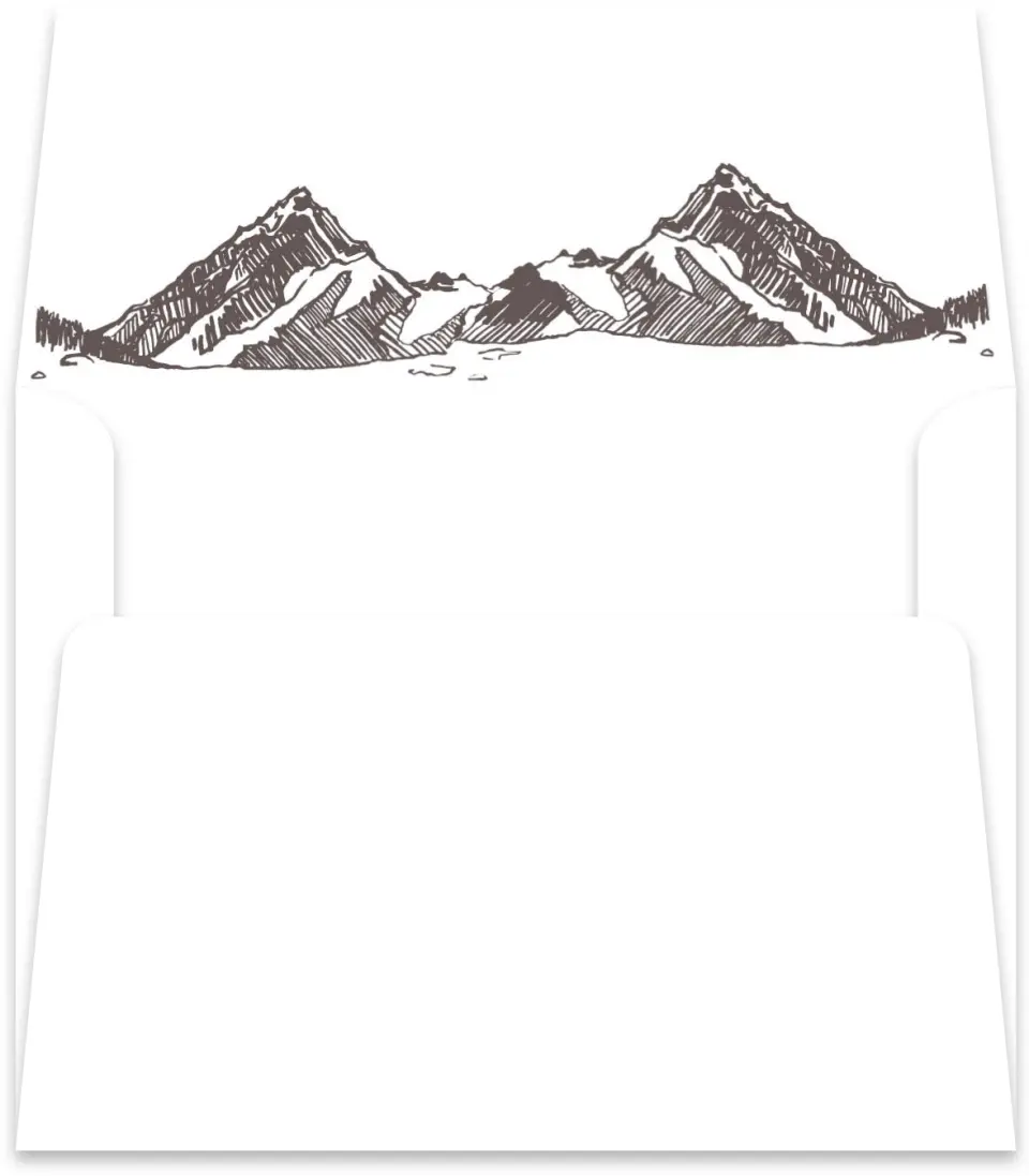 This is a  5½" x 5.9251" Envelope Liners (ELR) called Mountain Bliss printed in full color
