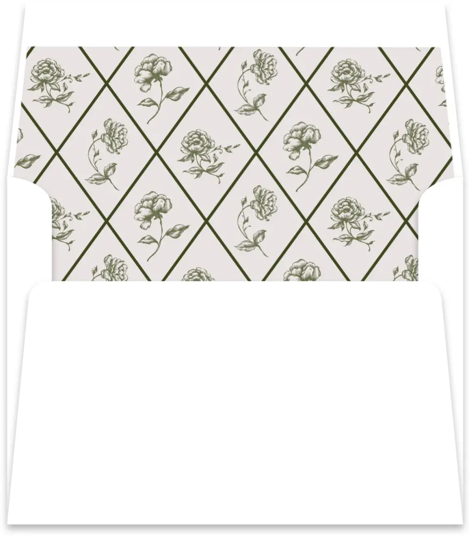 This is a  5½" x 5.9251" Envelope Liners (ELR) called Meadow of Merriment printed in full color