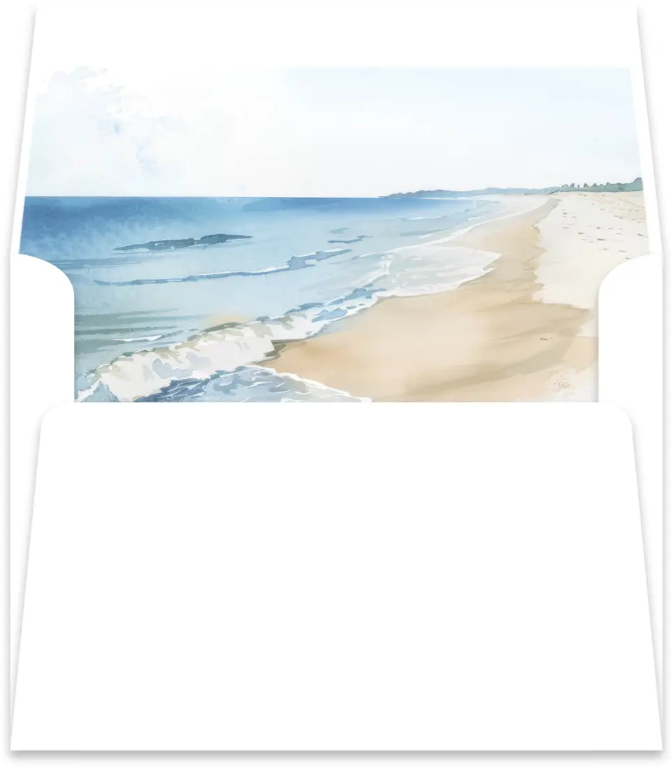 This is a Envelope Liners for 4.375 x 5.75 Card Envelope Liner called Seaside Serenade printed in full color