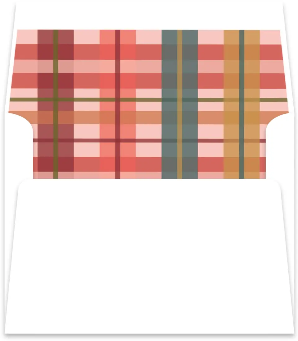 This is a  5½" x 5.9251" Envelope Liners (ELR) called Plaid Praise printed in full color