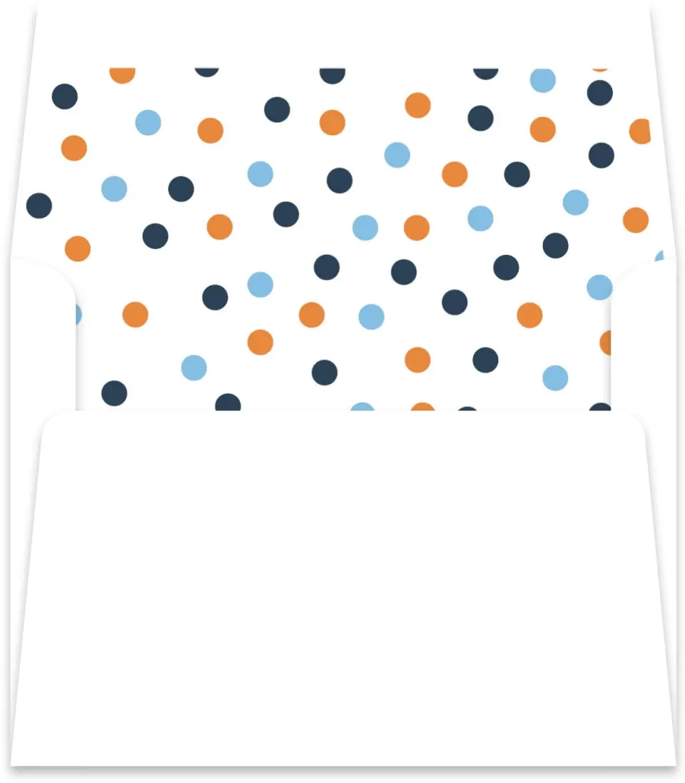 This is a  5½" x 5.9251" Envelope Liners (ELR) called Polka Dot Grad printed in full color