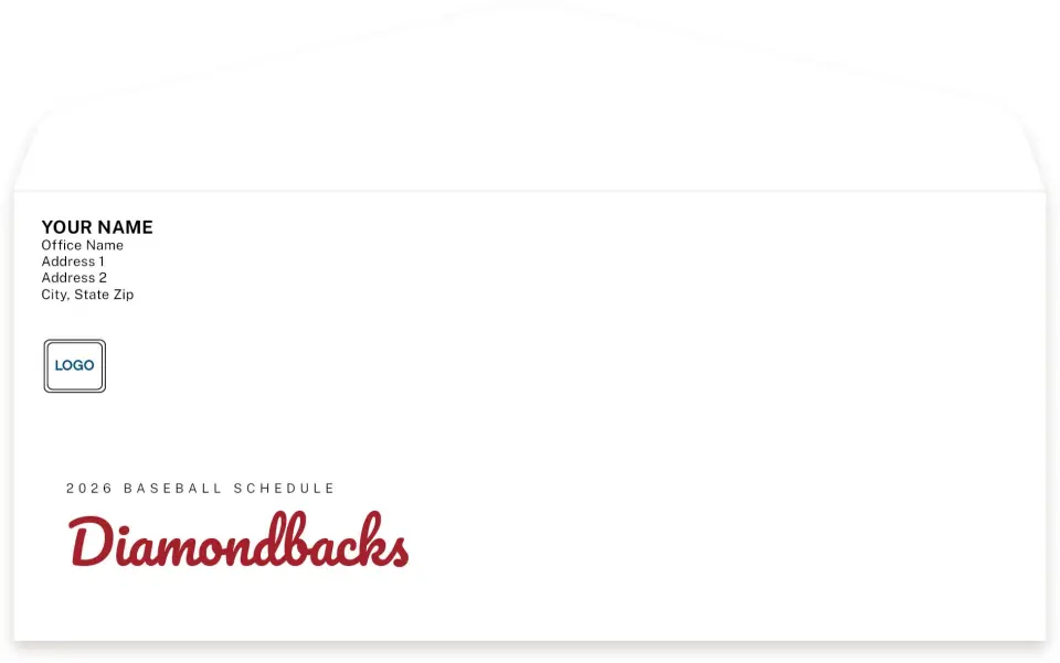 This is a 4.125 x 9.5 Baseball Envelope called Diamondbacks printed in full color