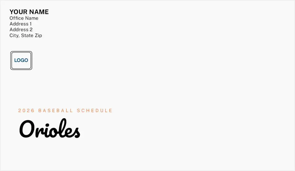 This is a 4.5 x 7.75 Baseball Envelope called Orioles printed in full color