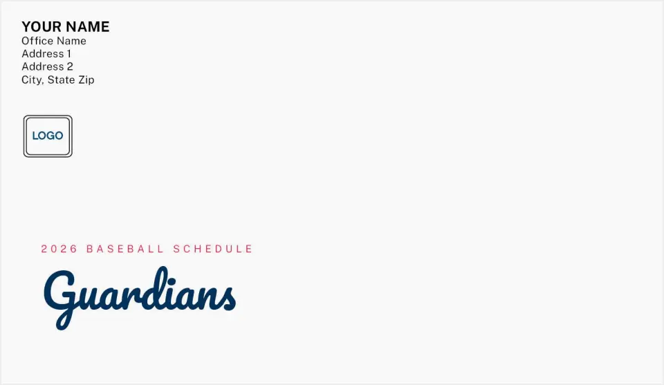 This is a 4.5 x 7.75 Baseball Envelope called Guardians printed in full color