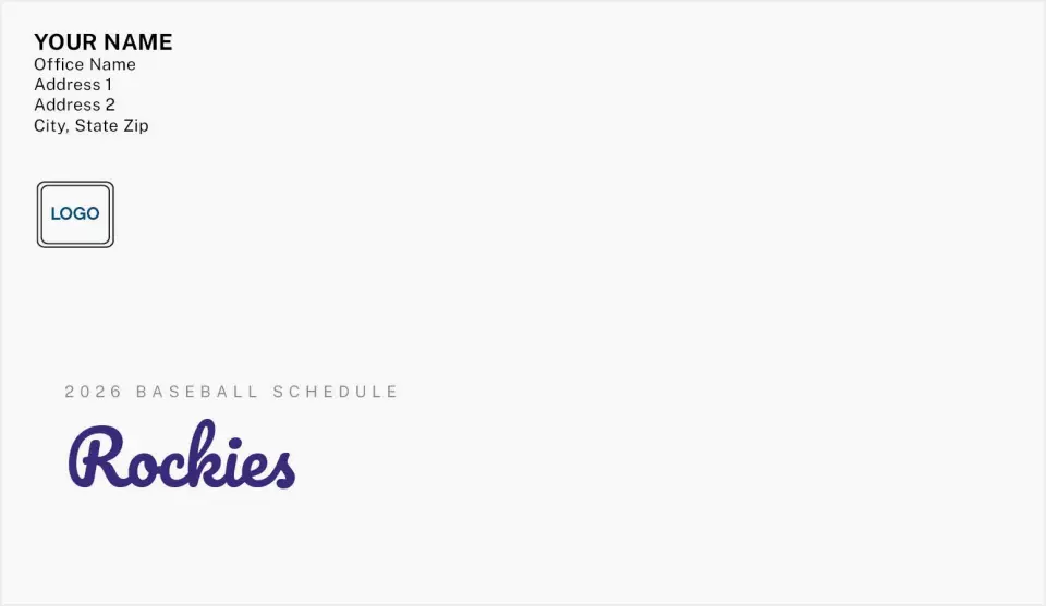 This is a 4.5 x 7.75 Baseball Envelope called Rockies printed in full color