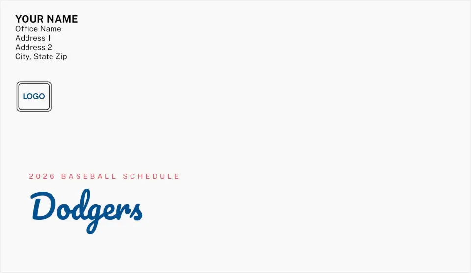 This is a 4.5 x 7.75 Baseball Envelope called Dodgers printed in full color