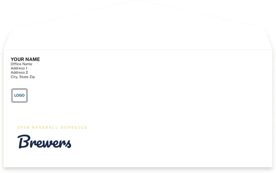 This is a 4.125" x 9½" Baseball Envelope called Brewers printed in full color