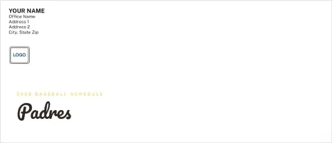 This is a 4.125 x 9.5 Baseball Envelope called Padres printed in full color