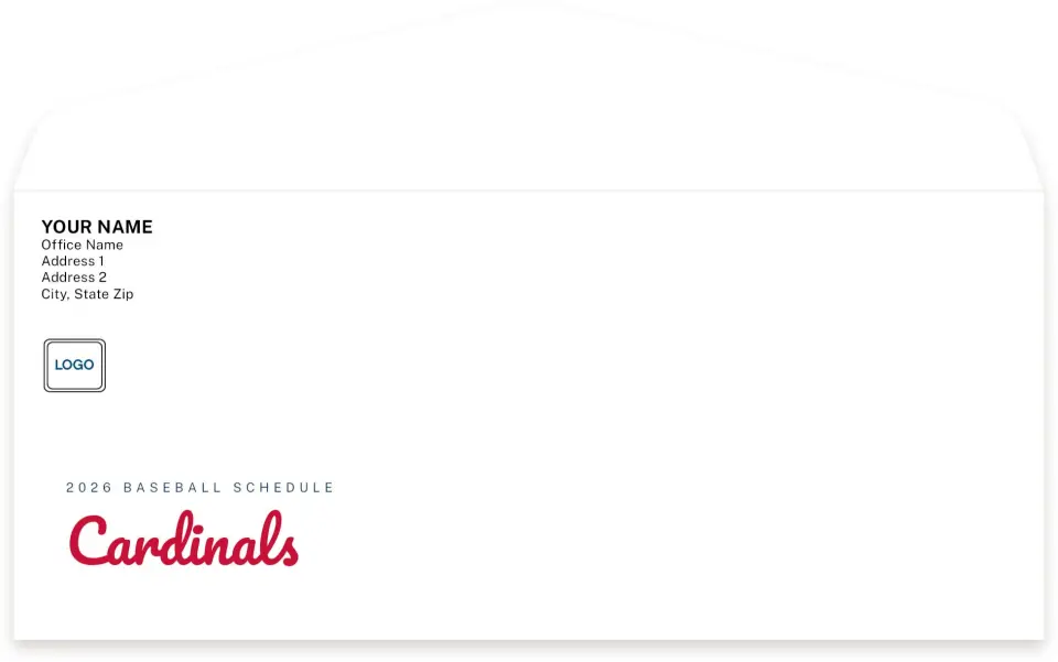 This is a 4.125" x 9½" Baseball Envelope called Cardinals printed in full color
