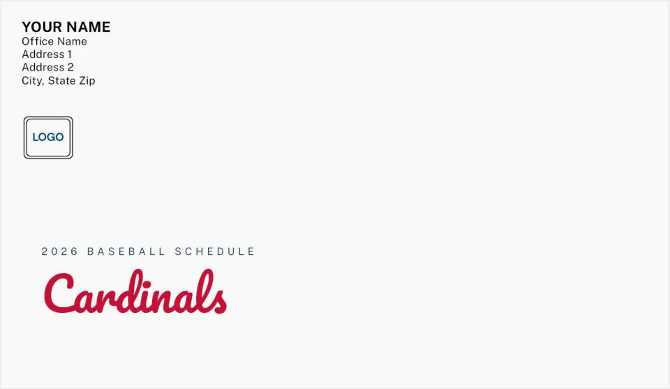 This is a 4.5 x 7.75 Baseball Envelope called Cardinals printed in full color