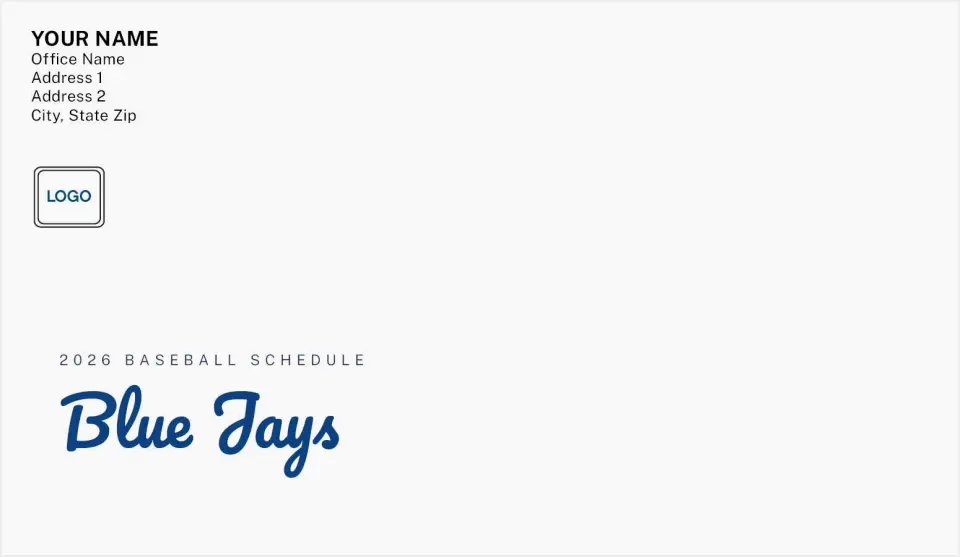 This is a 4.5 x 7.75 Baseball Envelope called Blue Jays printed in full color