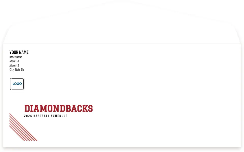 This is a 4.125" x 9½" Baseball Envelope called Diamondbacks printed in full color