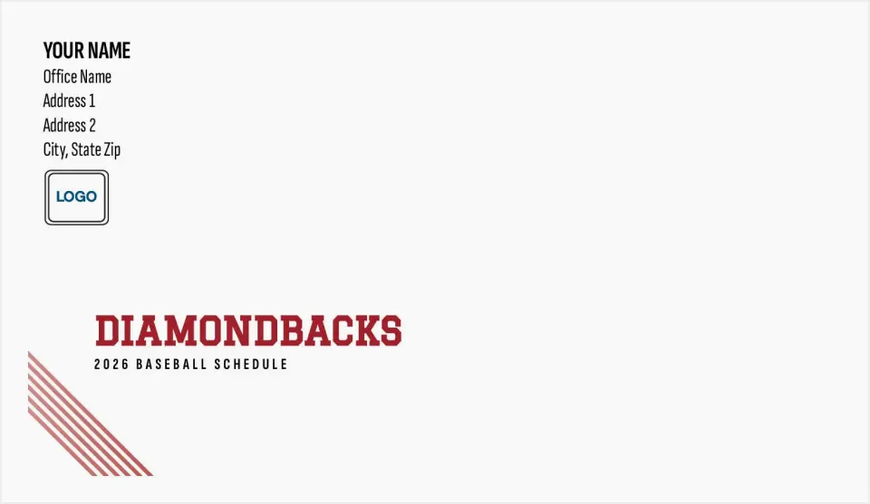 This is a 4.5 x 7.75 Baseball Envelope called Diamondbacks printed in full color