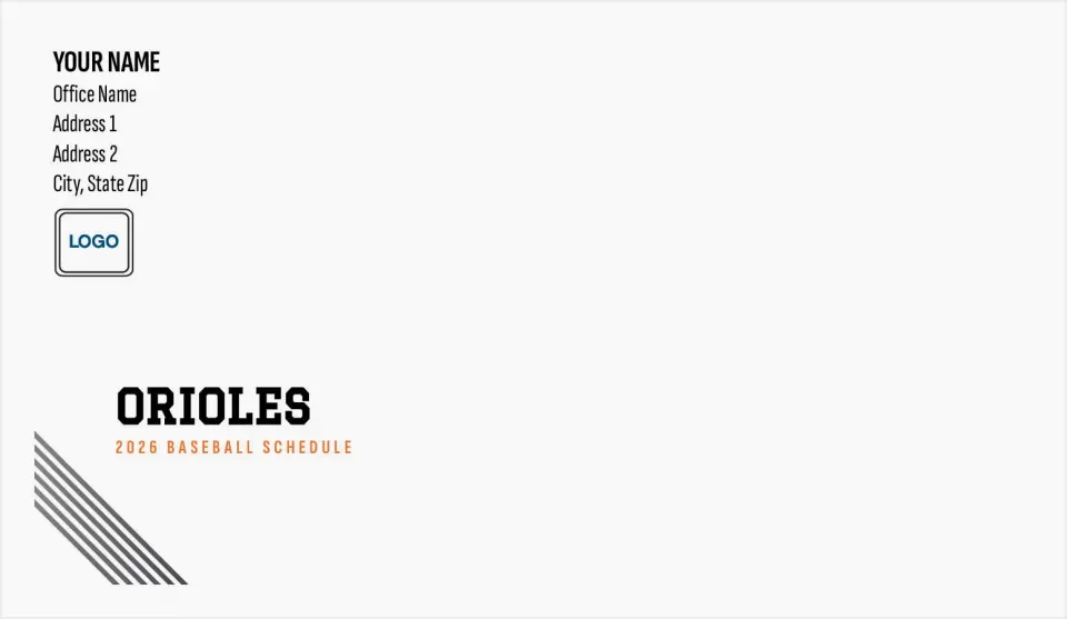 This is a 4.5 x 7.75 Envelope Mailer called Orioles printed in full color