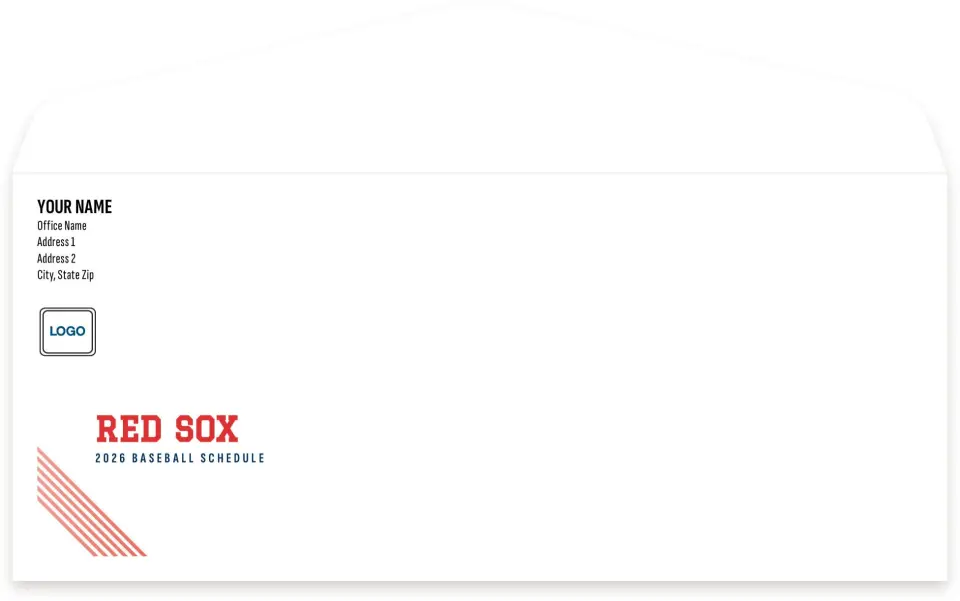 This is a 4.125" x 9½" Baseball Envelope called Red Sox printed in full color