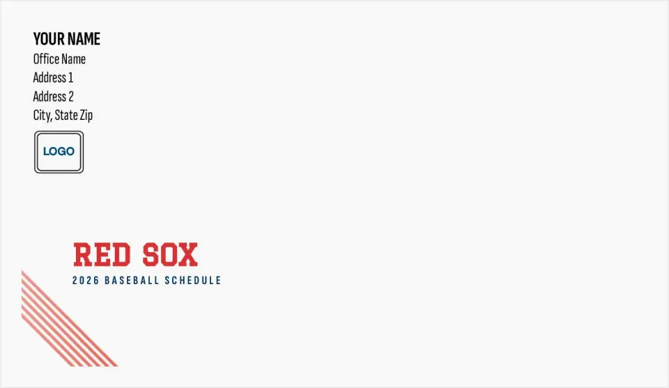 This is a 4.5 x 7.75 Envelope Mailer called Red Sox printed in full color