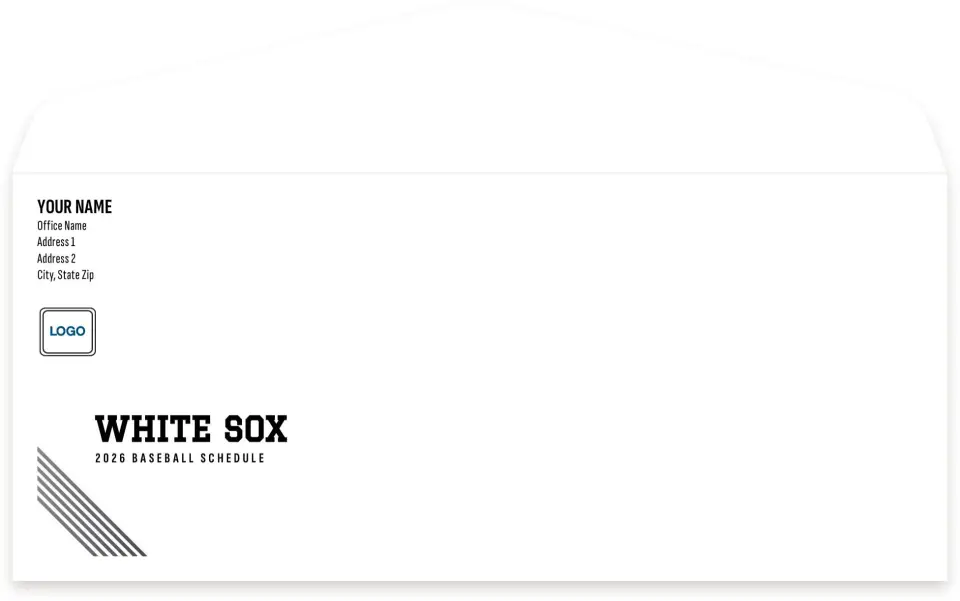 This is a 4.125" x 9½" Baseball Envelope called White Sox printed in full color
