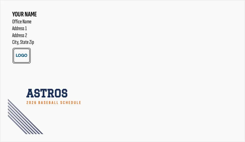 This is a 4.5 x 7.75 Envelope Mailer called Astros printed in full color