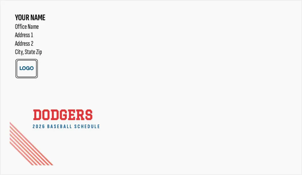 This is a 4.5 x 7.75 Envelope Mailer called Dodgers printed in full color