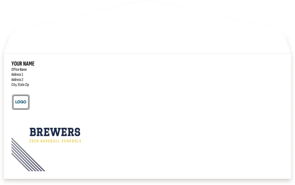 This is a 4.125" x 9½" Baseball Envelope called Brewers printed in full color