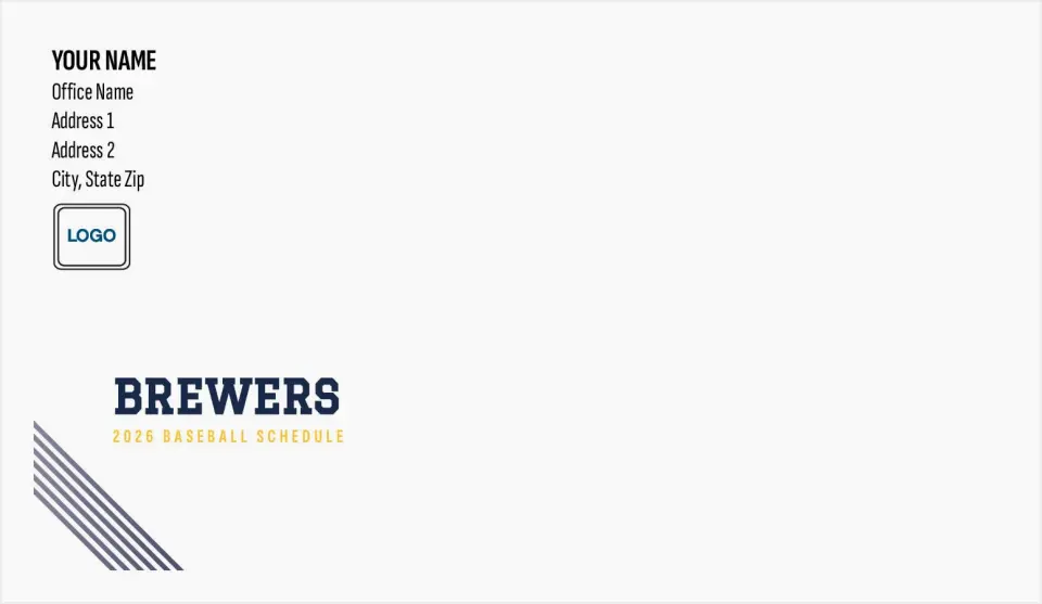 This is a 4.5 x 7.75 Baseball Envelope called Brewers printed in full color