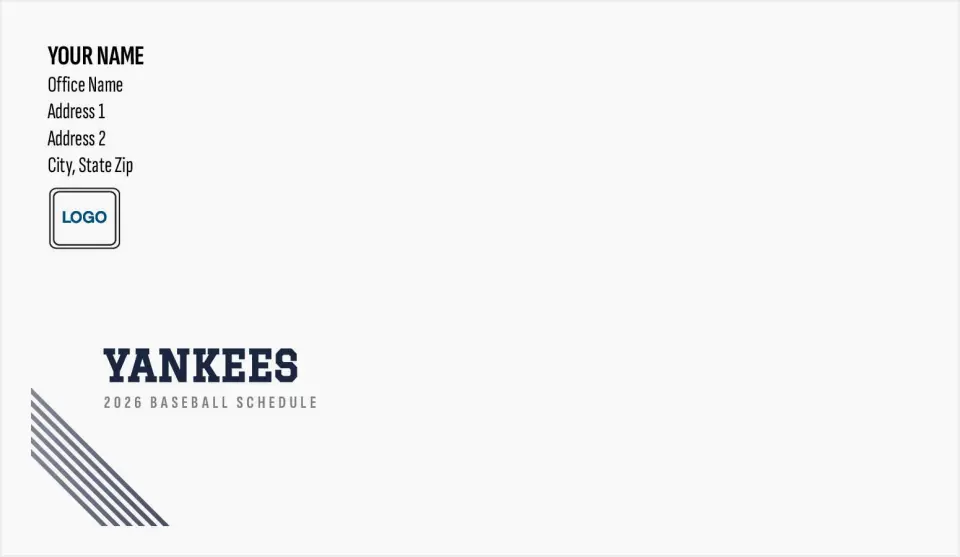 This is a 4.5 x 7.75 Envelope Mailer called Yankees printed in full color