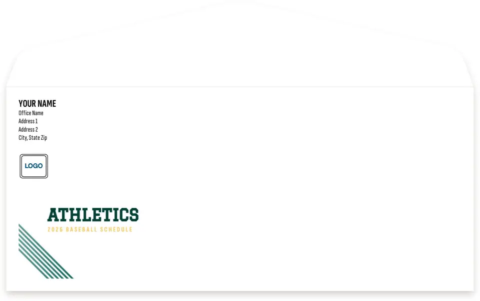 This is a 4.125" x 9½" Baseball Envelope called Athletics printed in full color