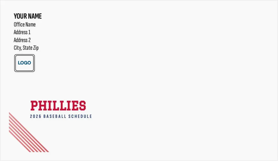 This is a 4.5 x 7.75 Envelope Mailer called Phillies printed in full color