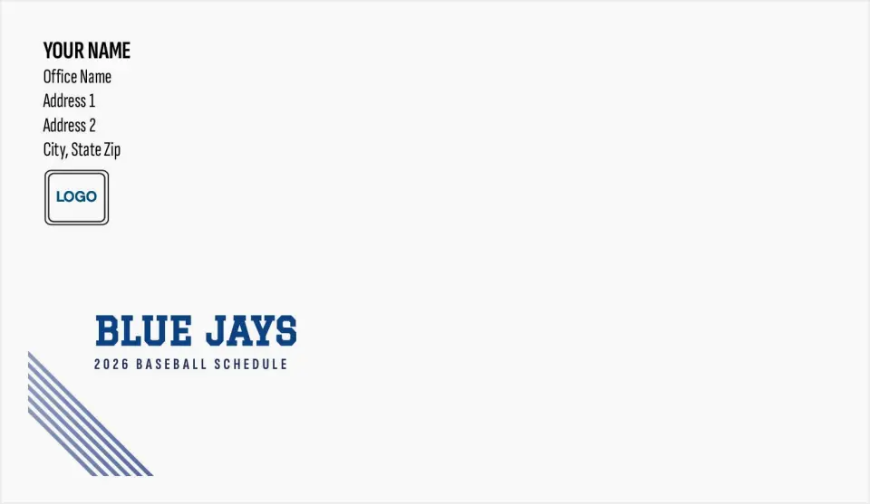 This is a 4.5 x 7.75 Envelope Mailer called Blue Jays printed in full color